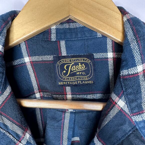 Jach's Blue Men's Flannel Warm Cotton Button Down Shirt Shacket Medium - Picture 4 of 6